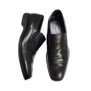 Monte Rosso Mens Lucca Nappa Leather Loafers Size 10.5 Black Leather Italy Dress